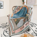 Plaid tricot motif paysage style pastoral canapé salon