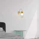 Applique murale moderne en verre et cuivre pour foyer