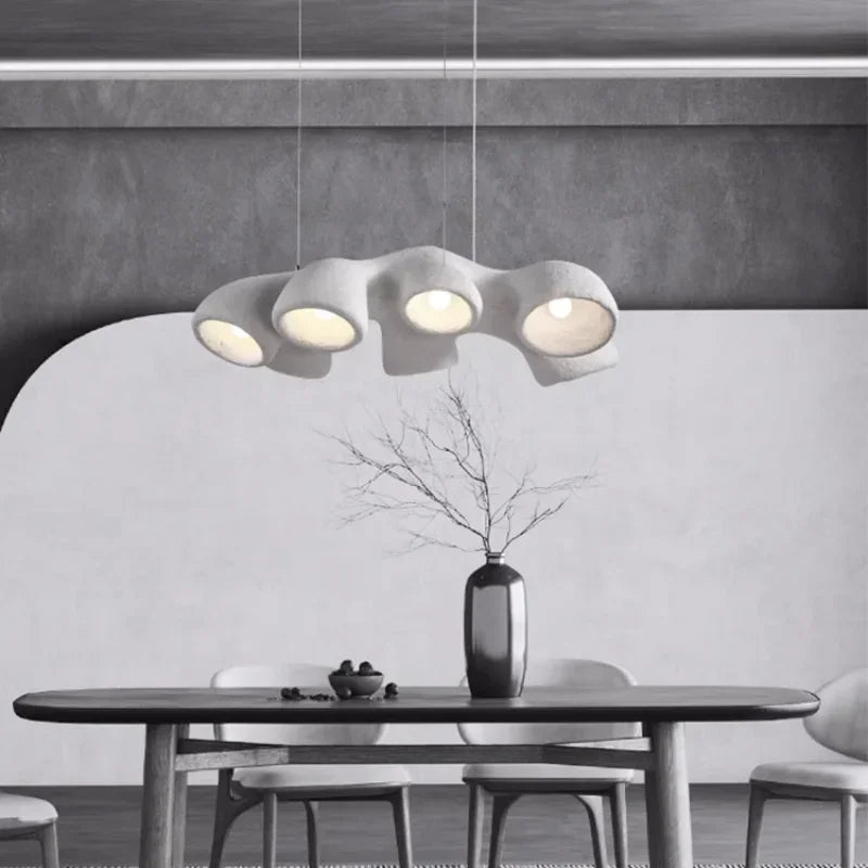 lustre de style wabi-sabi japonais led pour villa clubhouse duplex - vue 4 sur 9