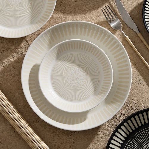 Assiette ceramique japonaise retro relief vaisselle artistique