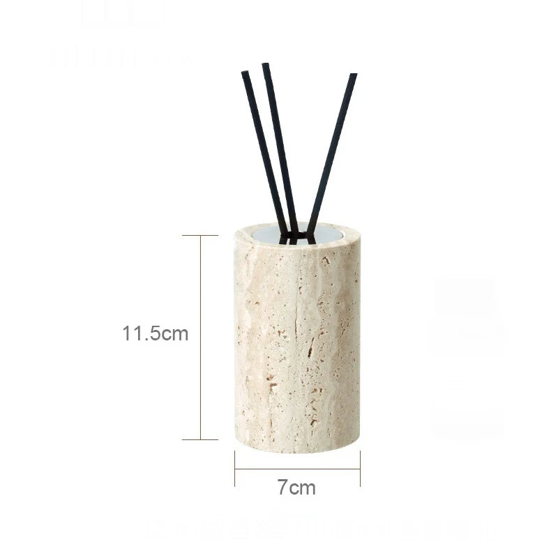 ensemble accessoires salle de bain en travertin beige naturel - vue 21 sur 28
