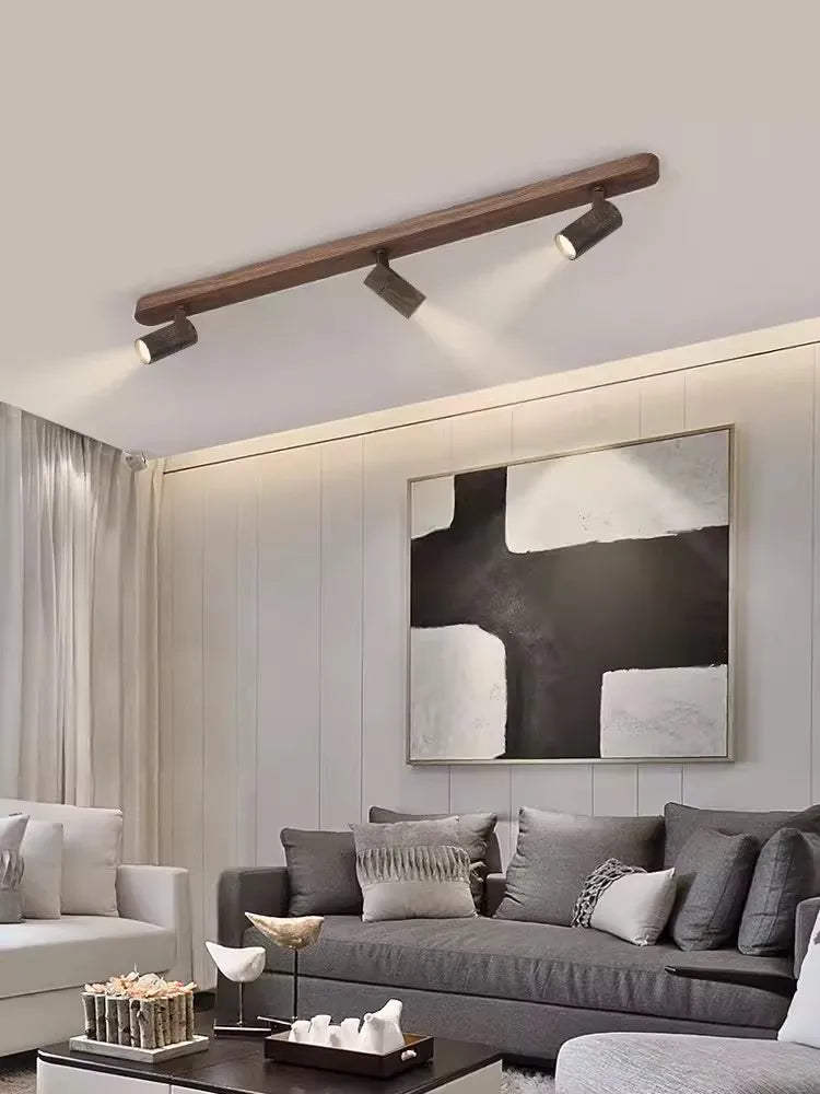 lustre led moderne imitation bois pour intérieur et design élégant - vue 4 sur 16