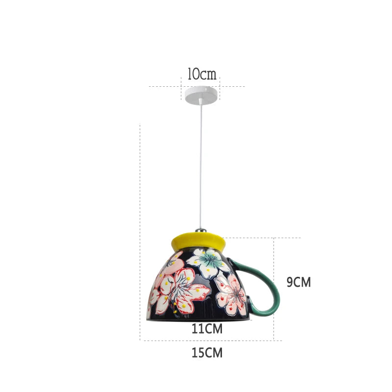 suspension moderne en céramique led théière pour cuisine - vue 23 sur 30