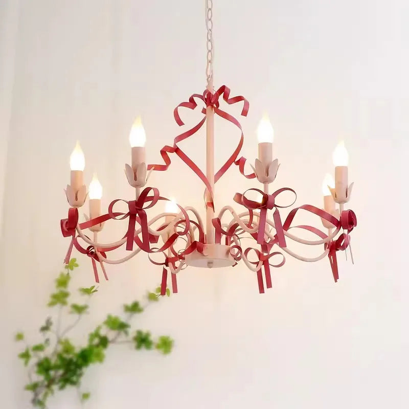 lustre princesse rose pour décoration de chambre enfant - vue 4 sur 12