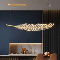 lustre en acrylique à intensité variable en forme de plume
