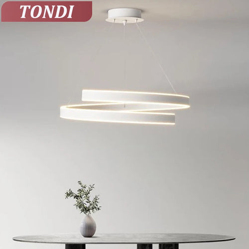 Lustre Simple Noir/Blanc adapté au Salon Salle à Manger Cuisine Rond éclairage décoration intérieure - vue 5 sur 11