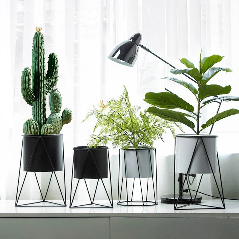 support de plante moderne en fer pour décoration intérieure et extérieure - vue 5 sur 18