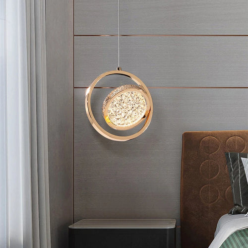 Nordique moderne suspension LED lumière or acrylique lustre créativité suspension lampe intérieur maison loft chambre chevet étude escaliers - vue 3 sur 20