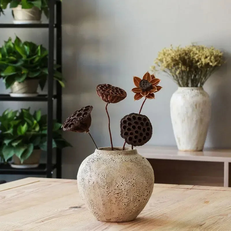 vase rétro en céramique pour fleurs et décoration - vue 9 sur 9