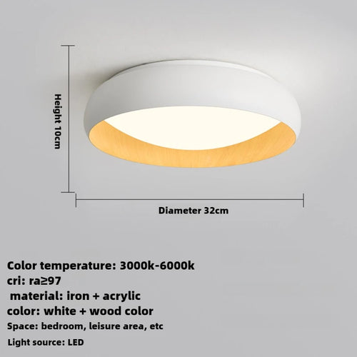 lampe minimaliste japonaise rétro circulaire anti éblouissement éclairage doux - vue 13 sur 12