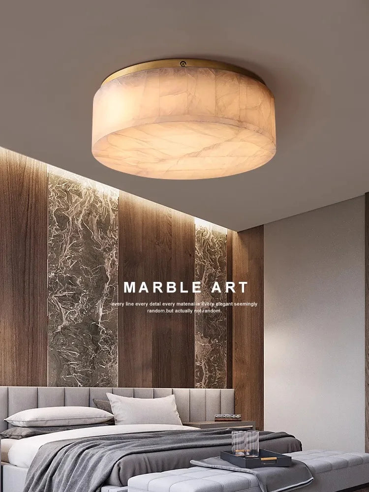 plafonnier led design moderne en marbre naturel haut de gamme - vue 3 sur 12