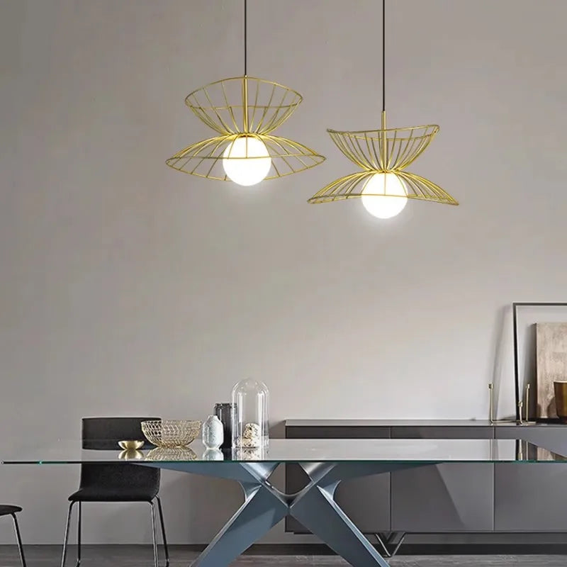 suspension plafonnier design en métal avec fil réglable led - vue 5 sur 8