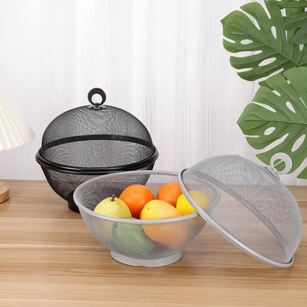 panier à fruits en maille avec couvercle anti-mouches en acier inoxydable - vue 3 sur 12
