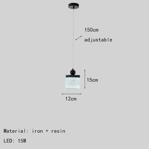 lustre design moderne en résine et métal hauteur réglable