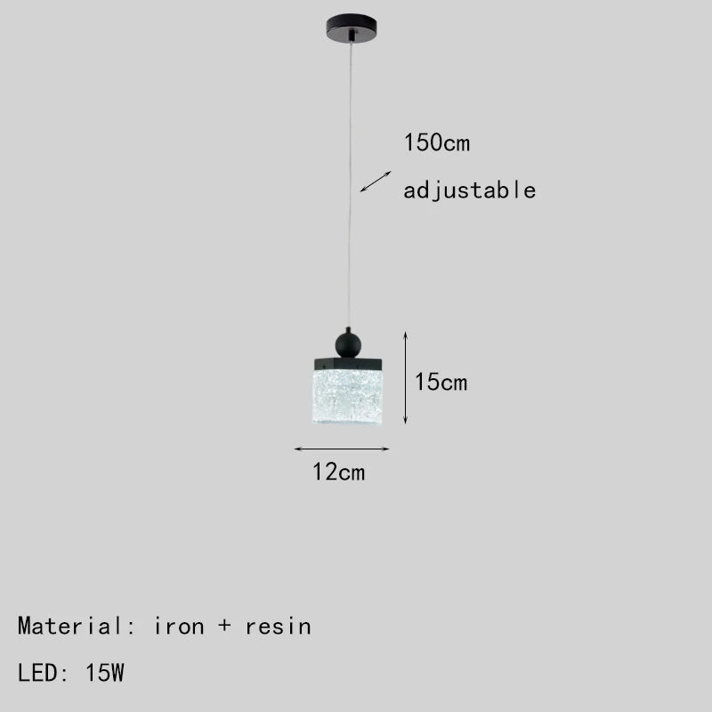 lustre design moderne en résine et métal hauteur réglable