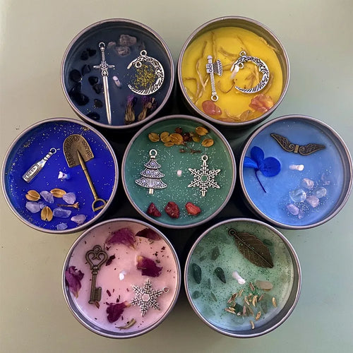 bougies parfumées en cristal avec fleur cadeau fait main pour aromathérapie - vue 3 sur 9