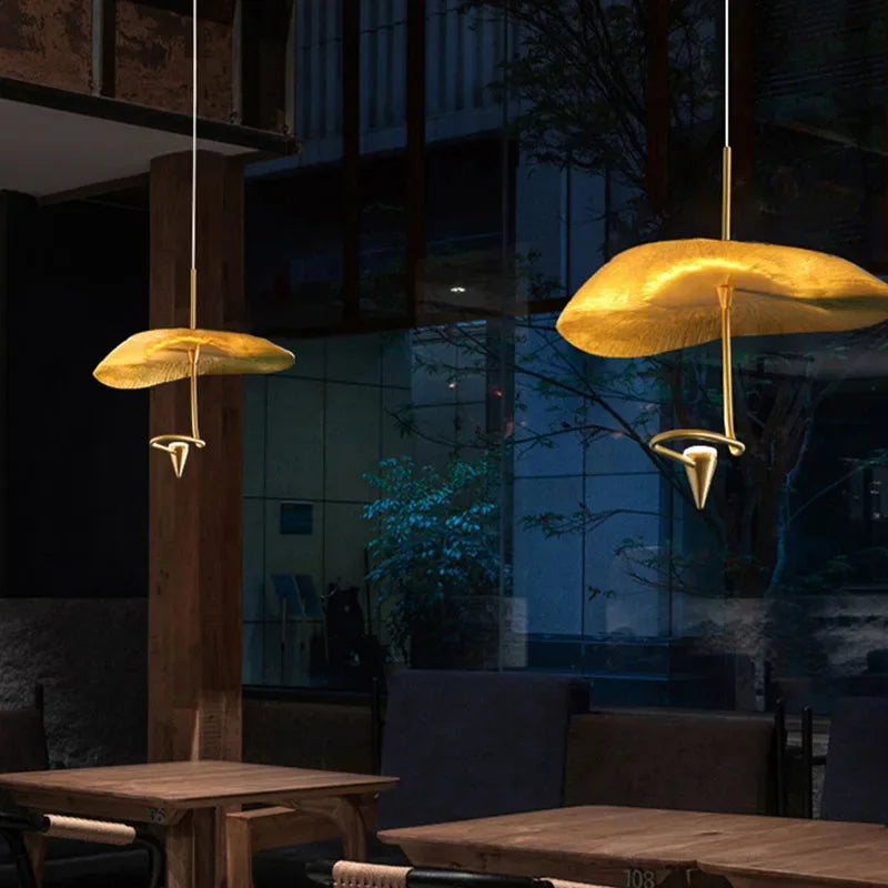 lustre led cuivre moderne pour décoration intérieure élégante - vue 4 sur 10