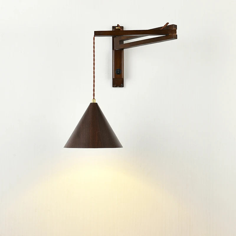 applique murale pliable vintage japonaise avec interrupteur led