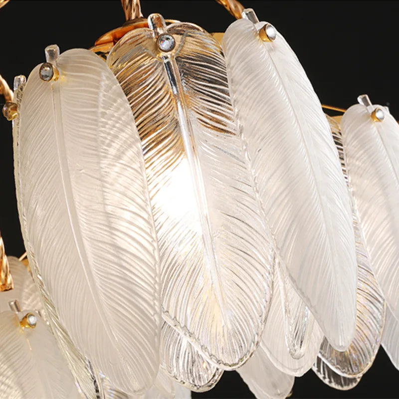 SANDYHA moderne luxe cristal plume Style lustres chambre lampe à LED salon salle à manger intérieur décor à la maison suspension éclairage - vue 6 sur 11
