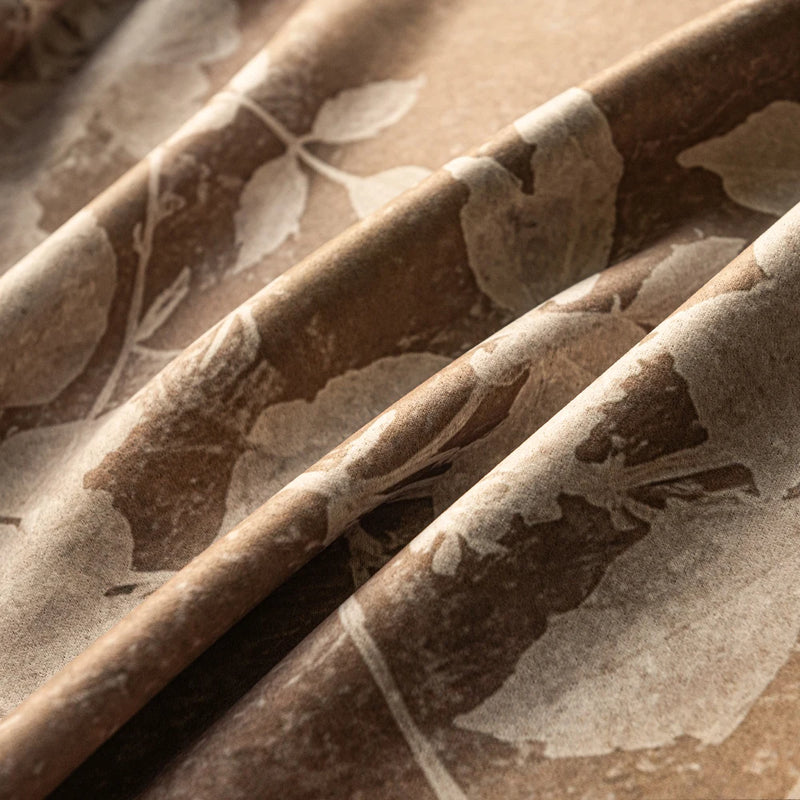 Rideau occultant motif plante style moderne salon chambre