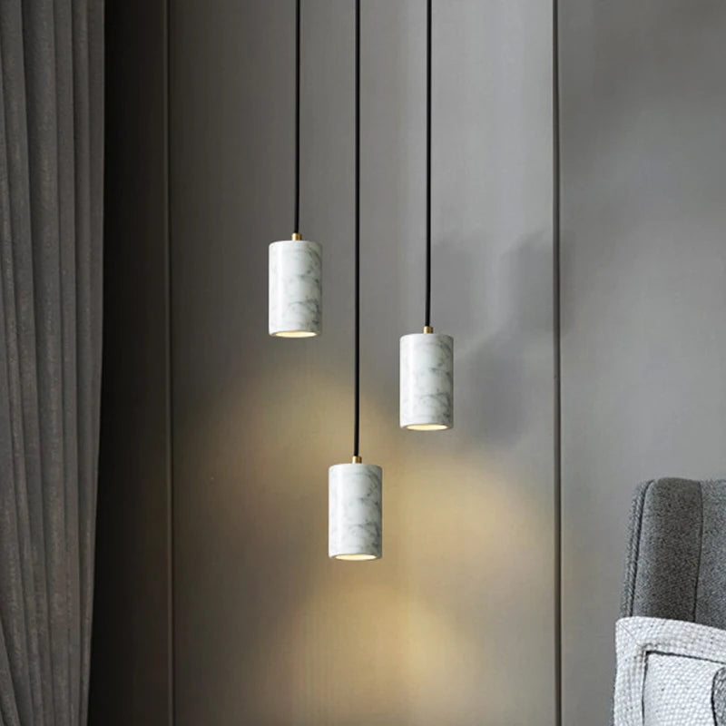 suspension en marbre italien design pour éclairage moderne - vue 3 sur 10