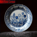Assiette céramique large moulin tulipe style chinois