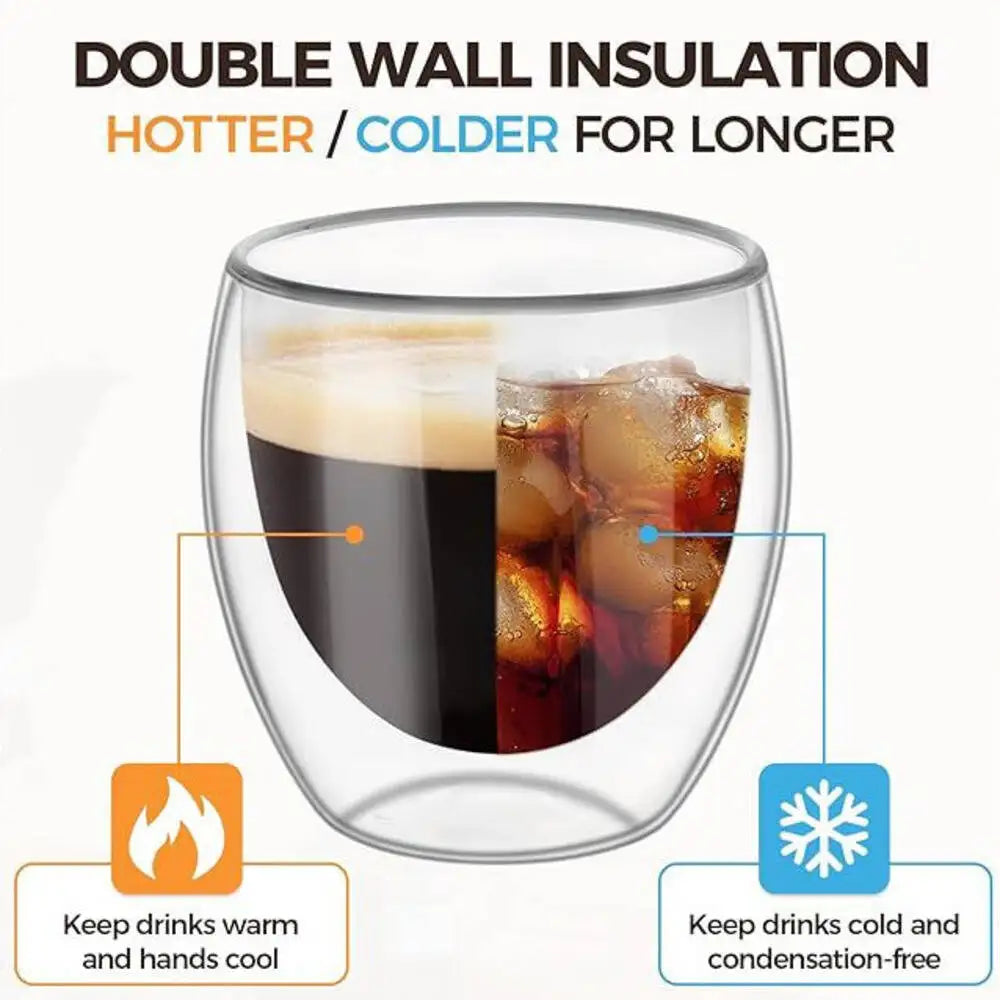 Lot tasses verre borosilicate double paroi isolant - vue 7 sur 7