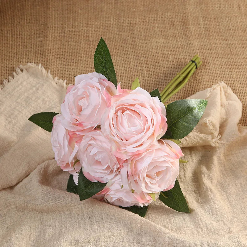 bouquet de roses artificielles décoration intérieure et extérieure fleurs faux - vue 17 sur 18