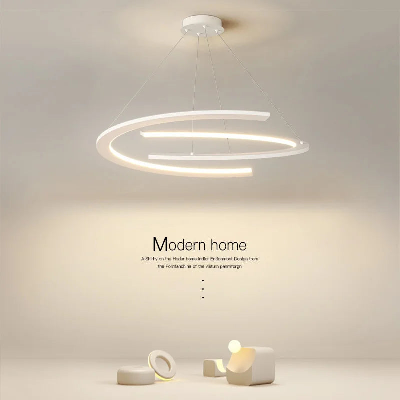 double demi-cercle led suspension style salon nordique minimaliste