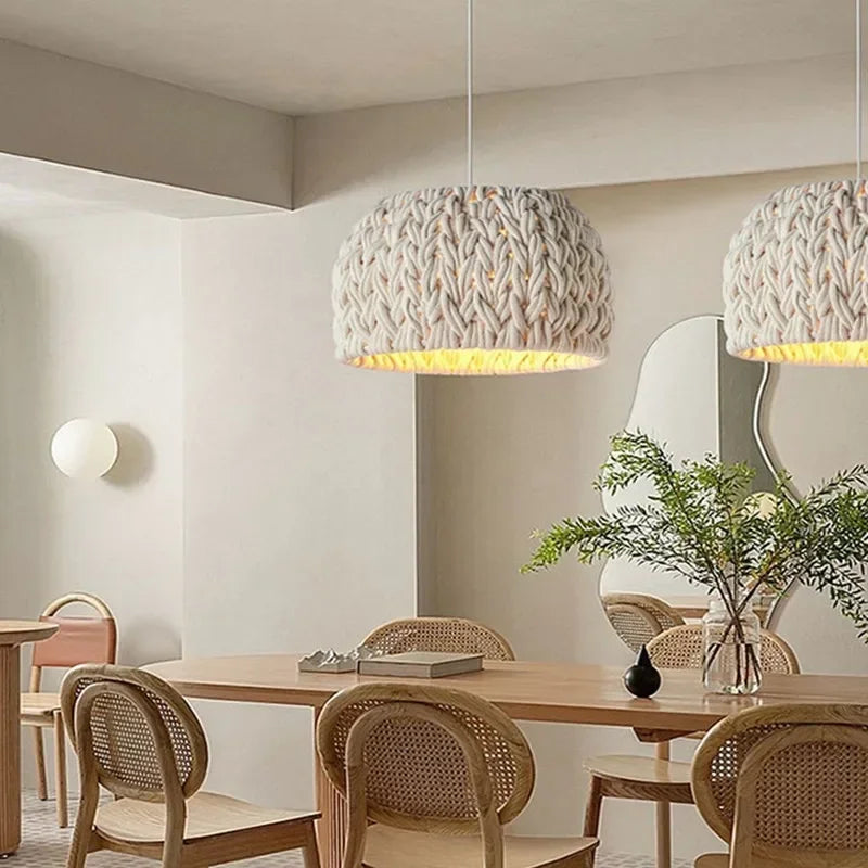 lustre japonais wabi sabi tissé à la main pour intérieur moderne - vue 4 sur 7