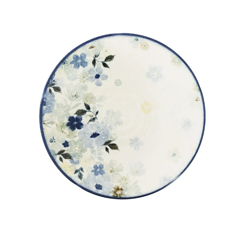 Assiettes ceramique emaillee style floral japonaises cuisine - vue 6 sur 6