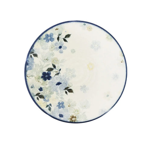 Assiettes ceramique emaillee motifs floraux style japonais quotidien