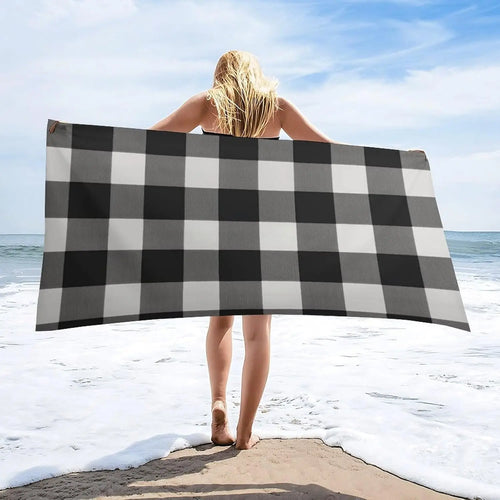 serviette de plage carreaux legere anti sable rapide - vue 7 sur 6