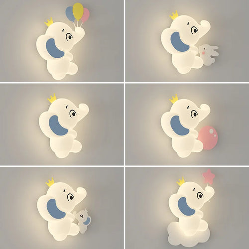 applique murale led modernes éléphant mignon pour enfants - vue 7 sur 12