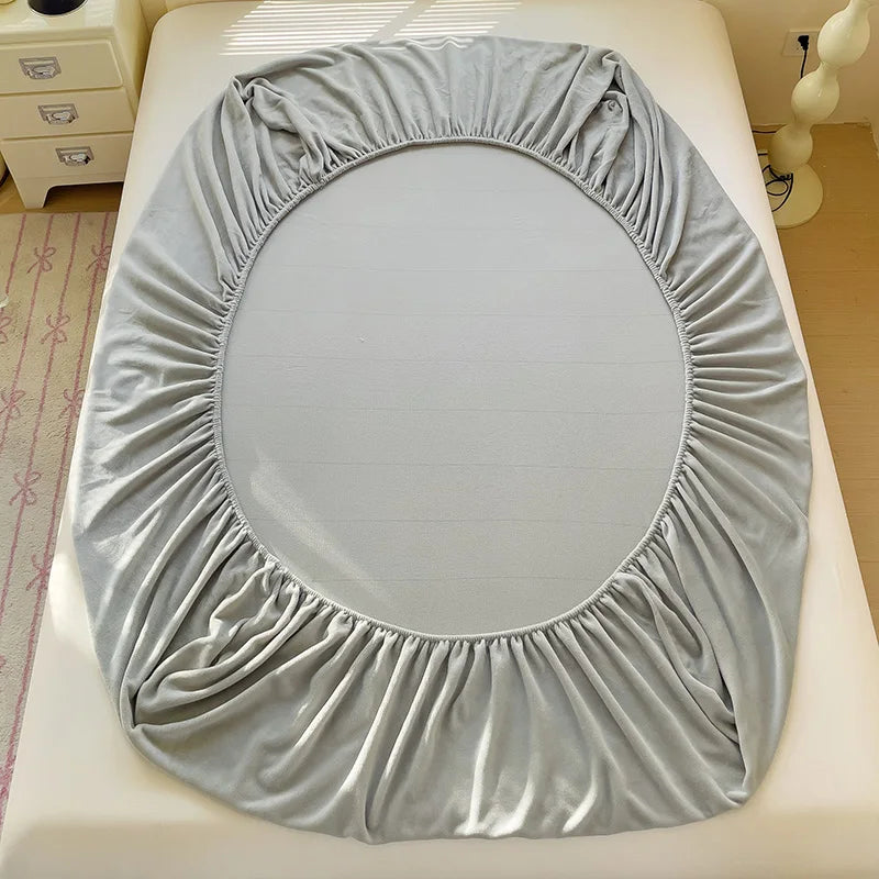 drap-housse en velours chaud avec bande élastique 360 degrés