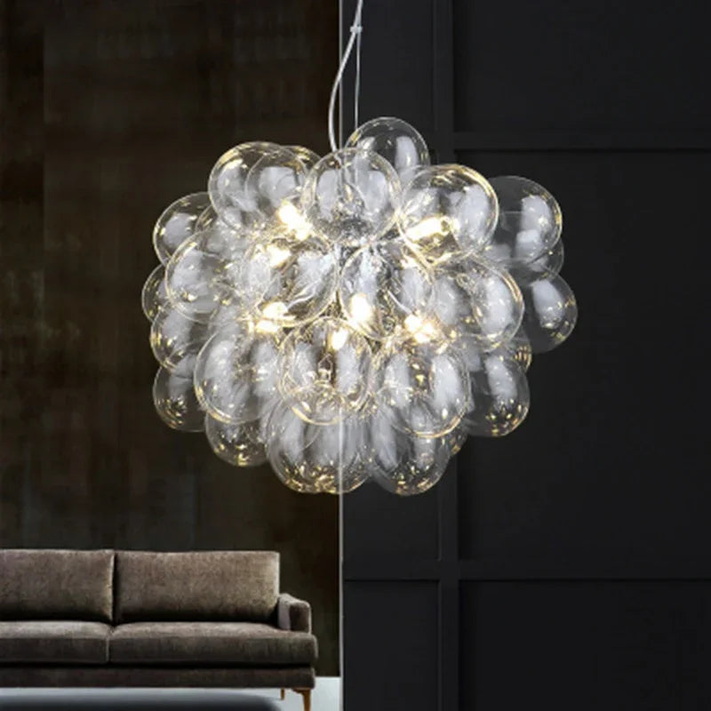lustre postmoderne industriel en verre suspendu décoratif