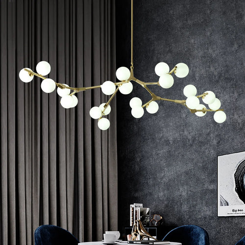 lustre moderne led créatif branche d'arbre moléculaire décorative - vue 2 sur 12