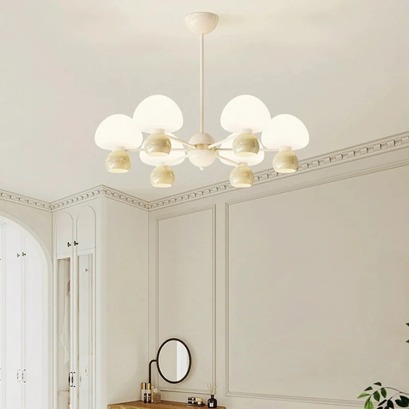 lustres modernes en verre avec luminaires en métal réglables - vue 5 sur 9