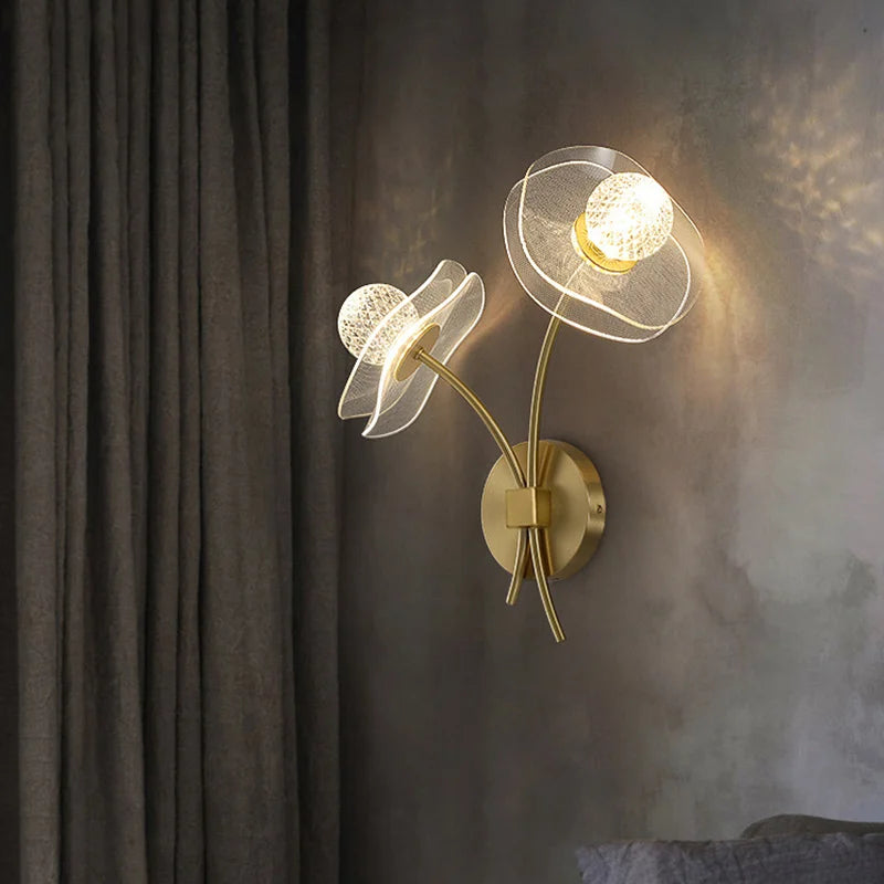 Modern Led personalized decoration lotus leaf garden wall lamp, bedside bedroom, living room, staircase, corridor, kitchen backg - vue 2 sur 23