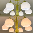 lustre en verre style nordique avec abat-jour citrouille pour décoration maison