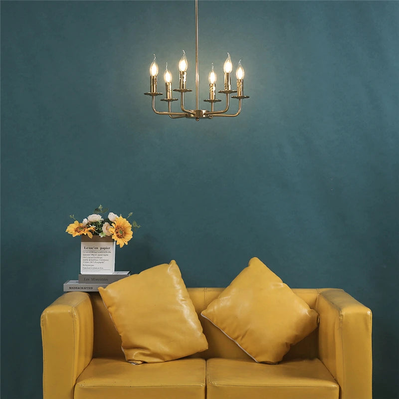 lustre moderne simple en fer avec lumière créative - vue 4 sur 8