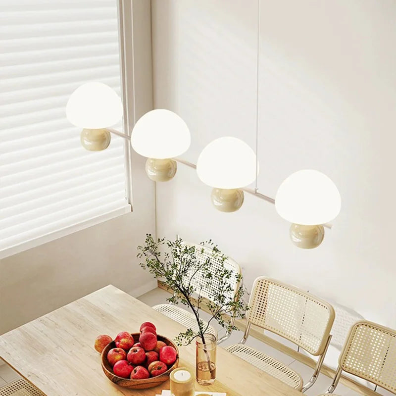 lustres modernes en verre avec luminaires en métal réglables - vue 4 sur 9