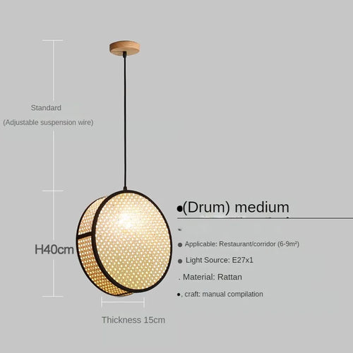 lustre créatif en rotin tissé pour décoration intérieure élégante - vue 9 sur 9