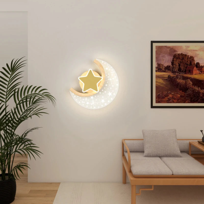 applique murale lune étoile pour décoration chambre enfant - vue 4 sur 10