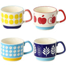 ensemble tasses japonaises céramique motif floral rétro 300ml