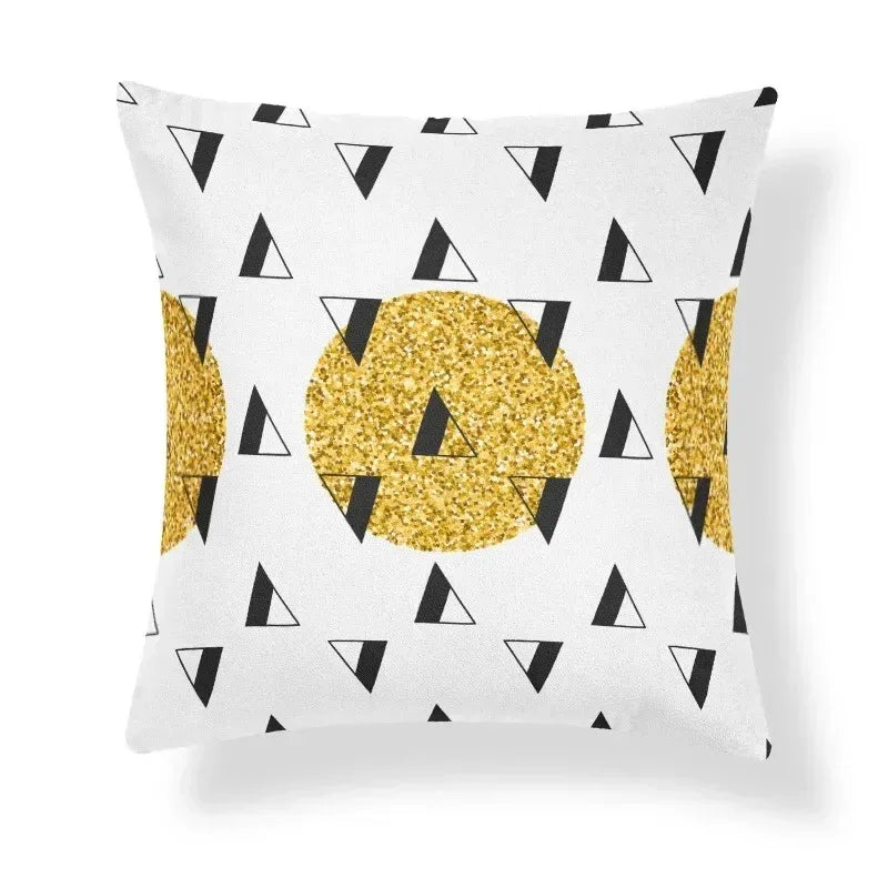 housse de coussin géométrique style ethnique rétro couleur or clair