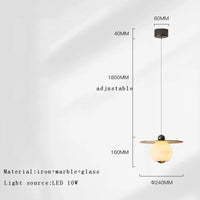 Lustre design de luxe en marbre naturel et laiton