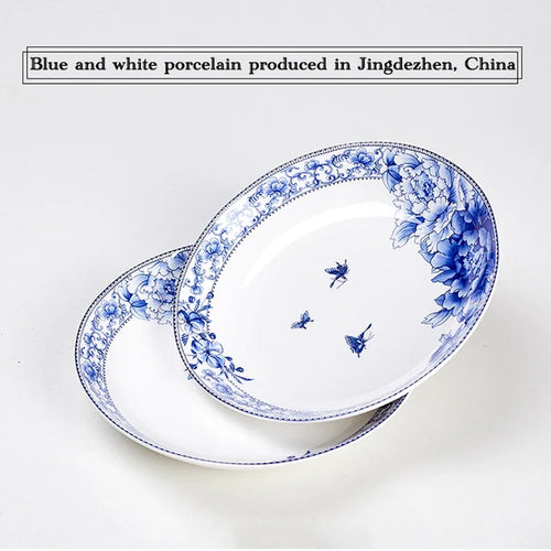 Assiettes porcelaine Jingdezhen motifs floraux style chinois