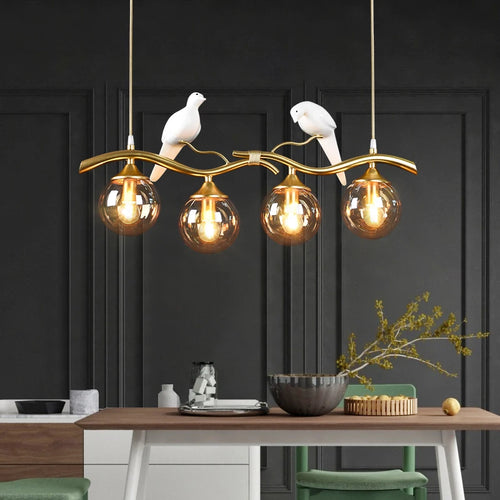 sandyha lustre nordique moderne oiseau suspension décoration intérieure - vue 4 sur 9