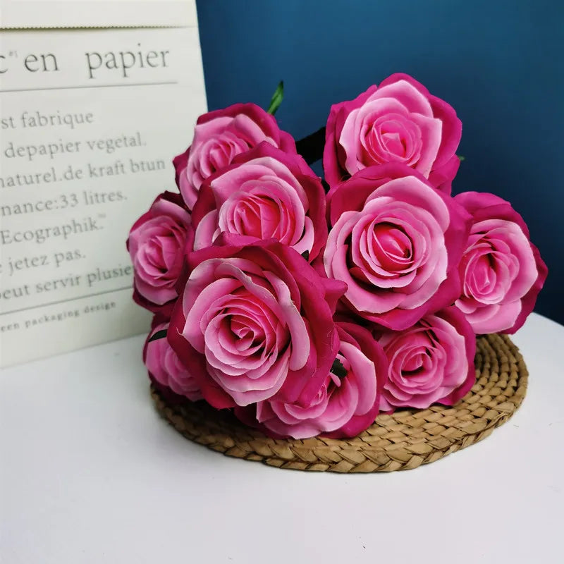 bouquet de roses artificielles pour mariage et décoration intérieure - vue 14 sur 30